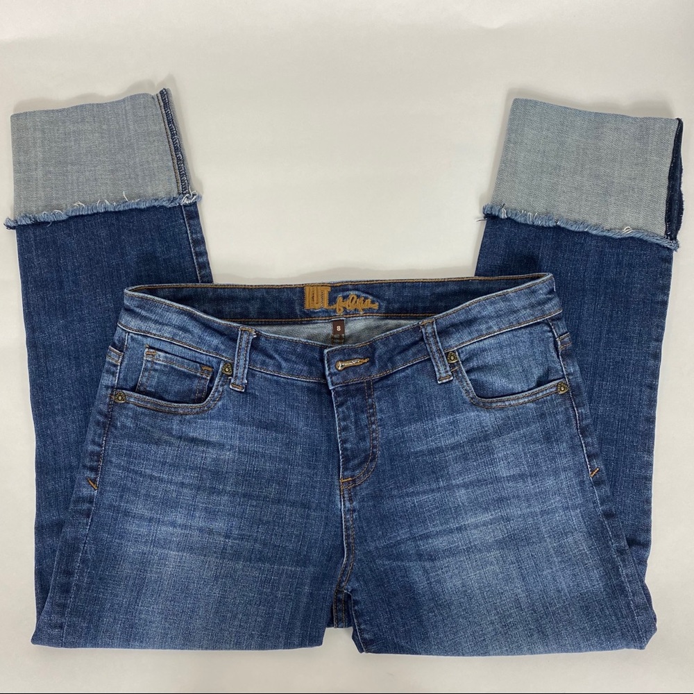 Kut from the Kloth Cuffed Straight Leg Jeans, 8